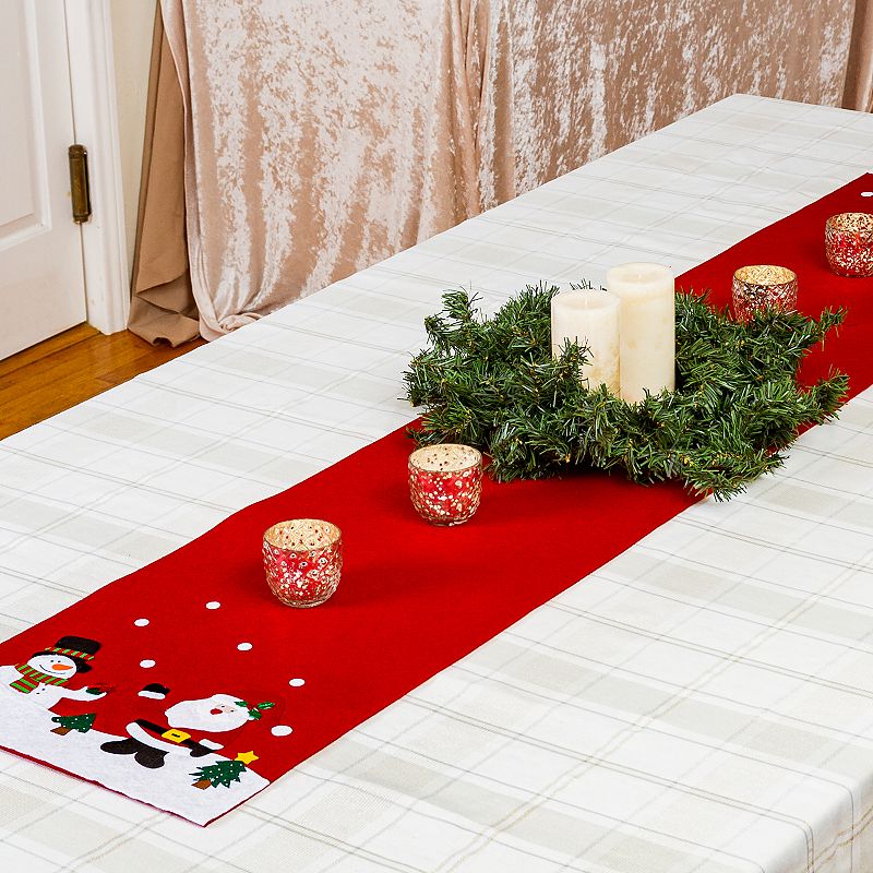 Christmas Holiday Santa And Friends Table Runner