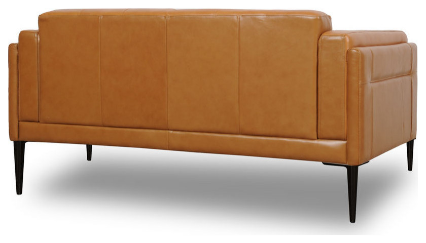 Murray Full Leather Loveseat  Tan   Midcentury   Loveseats   by Moroni  Houzz