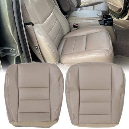 Kojem Driver andPassenger Side Bottom Seat Cover Synthetic Leather Tan Compatible with 2002 2003 2004 Ford Excursion Limited