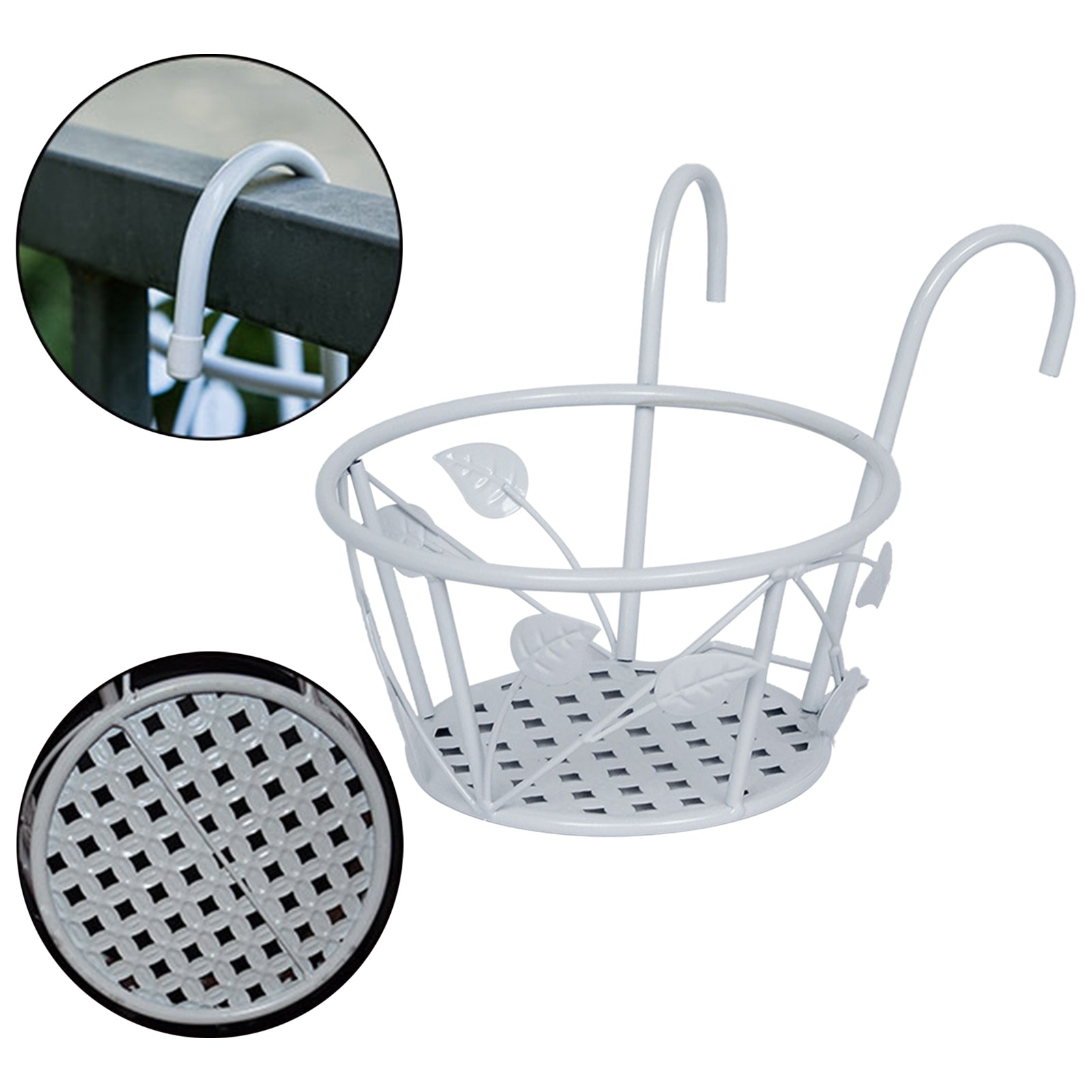 Riapawel Railing Planter Holder Hanging Flower Stand Balcony Deck Fence Flower Plant Pots Holder For Indoor Outdoor Use