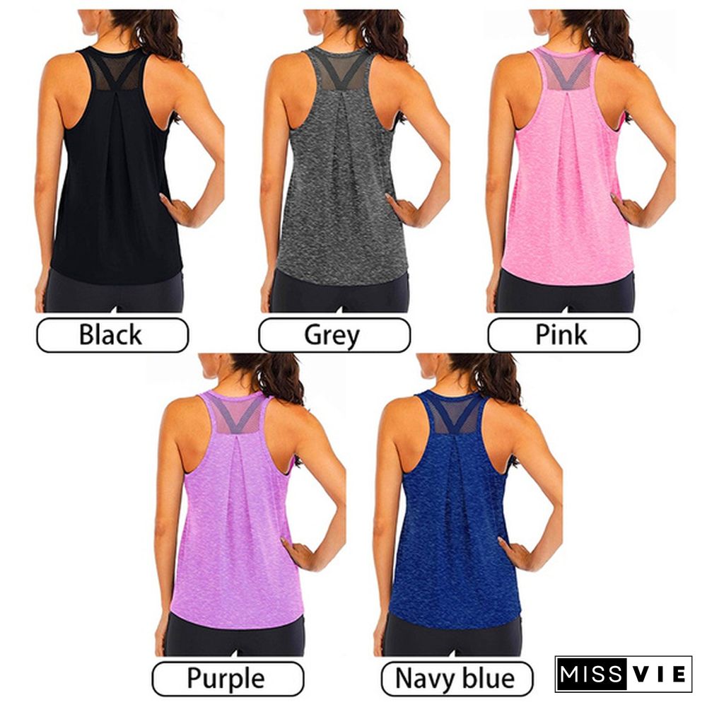 Yoga Vest Women Running Shirts Sleeveless Gym Tank Tops Women's Sportswear Quick Dry Breathable Workout Tank Top Fitness Clothes