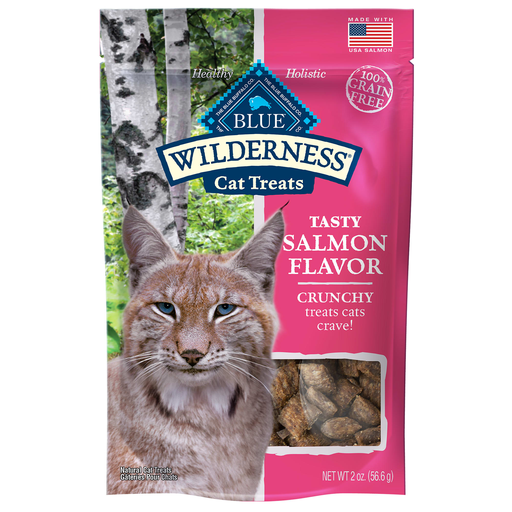 Blue Buffalo Blue Wilderness Salmon Flavor Crunchy Cat Treats， 2 oz.