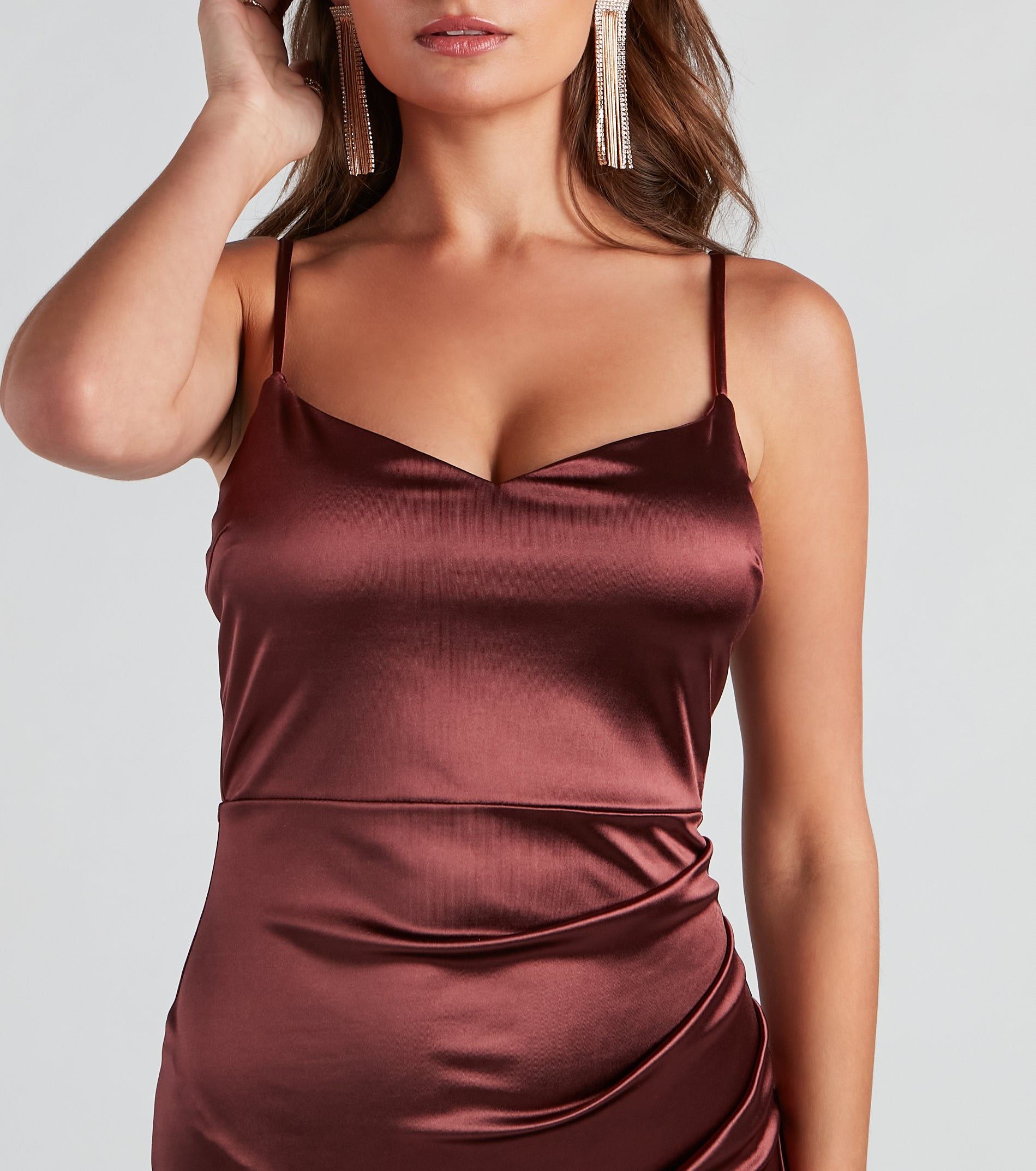 Luxe Sleek Vibes Satin Midi Dress