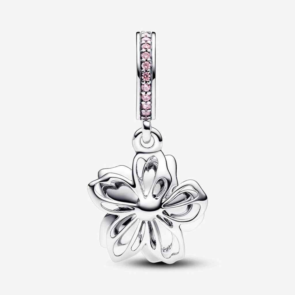 PANDORA  Cherry Blossom Dangle Charm - Sterling Silver