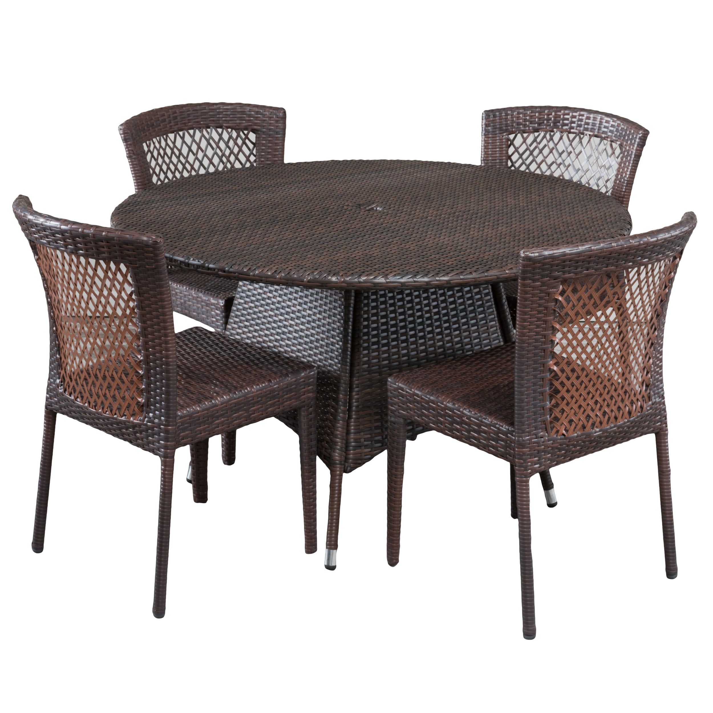 Holmes Outdoor 5pc Multibrown Wicker Dining Set