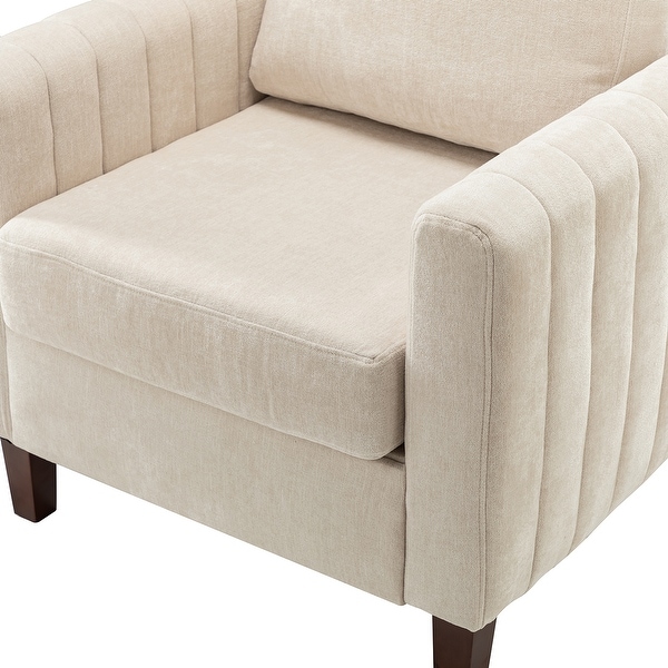 Ganymedes Upholstered Accent Club Chair with Wood Legs by HULALA HOME