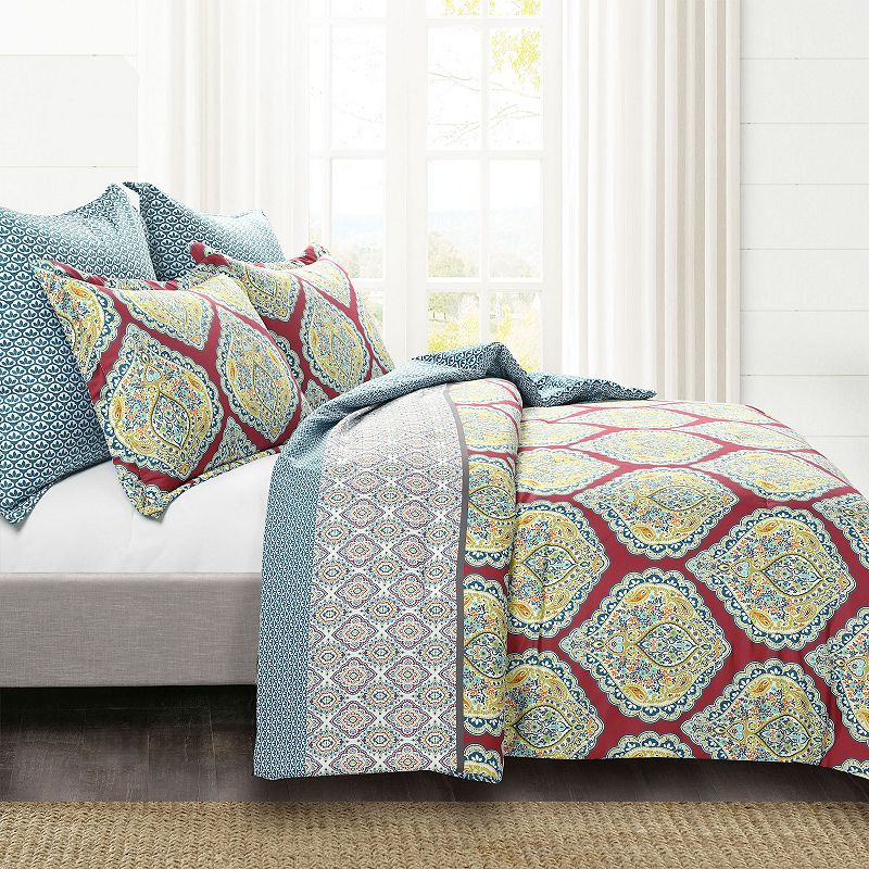 Lush Decor Harley Damask Comforter Set with Euro Shams