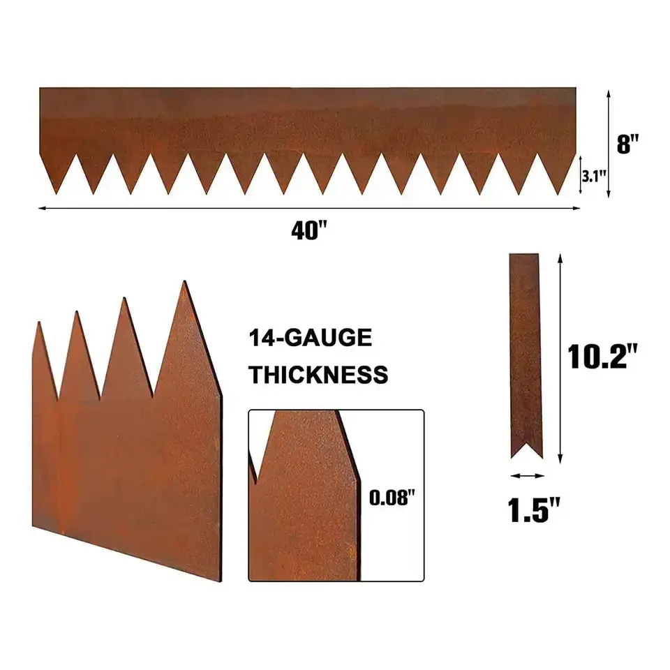 Fence Steel Raised Edge Metal Decor Outdoor OEM ODM Flower Beds Flexible Metal Garden Edging Border Garden Landscape Edging Kit