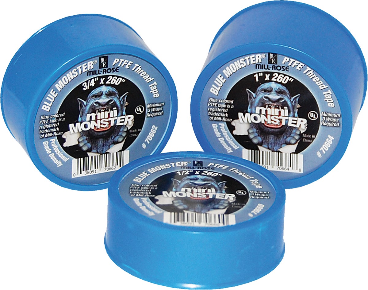 BLUE MONSTER Thread Seal Tape 3 4 In. X 520 In. Blue