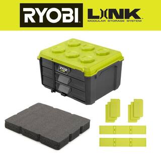 RYOBI LINK 3-Drawer Tool Box with Foam Insert and 3-Drawer Divider STM302-STM311-STM310