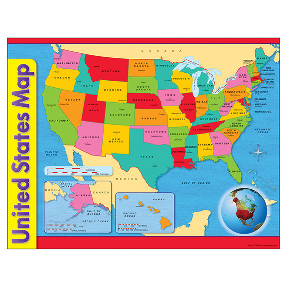 Trend Enterprises T 38097 Chart Usa Map 17 X 22 Gr...