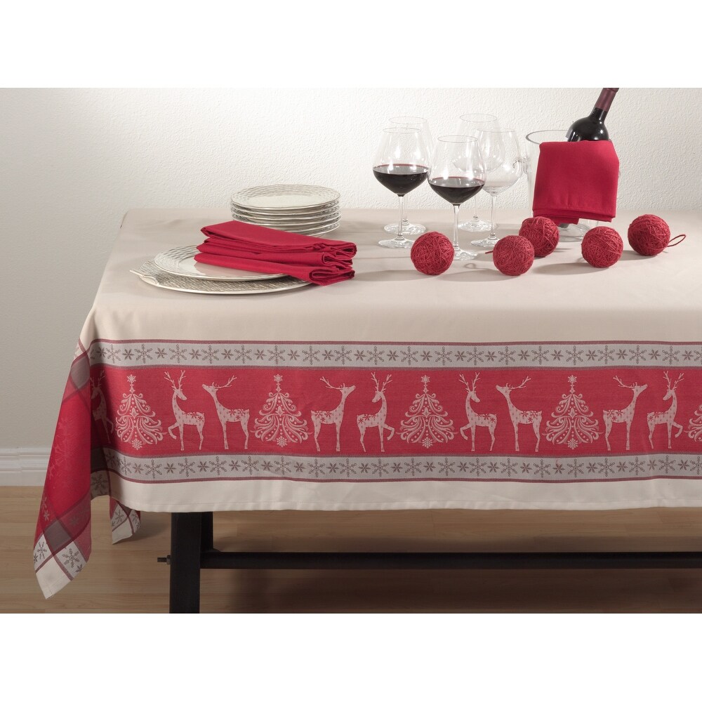 Reindeer Design Jacquard Tablecloth