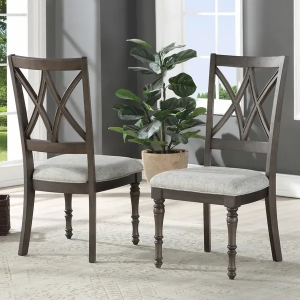 Lockwood Double X-Back Wood Dining Chair by Greyson Living (Set of 2)