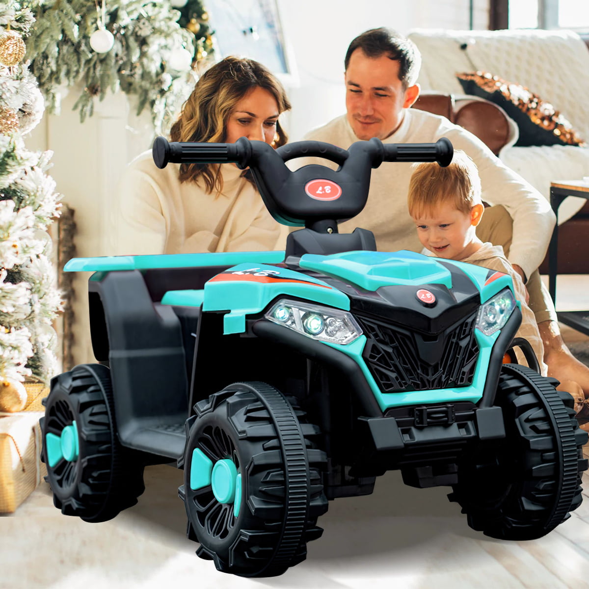 Cmgb 6V Electric Beach Car,ATV Electric Vehicles for kid,4-Wheeler Quad Car Toy,4.5 km/h Max Speed,with Radio.