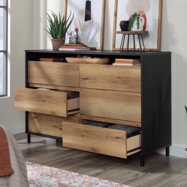 Acadia Way 6 Drawer Dresser Raven Oak Sauder