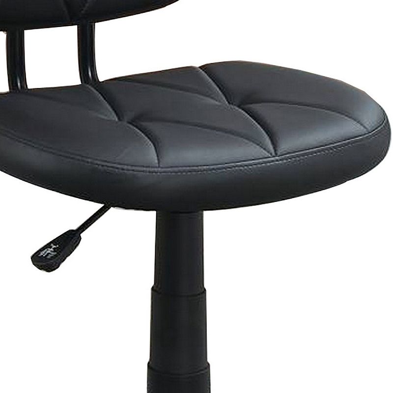 Office Chair with Adjustable Height and Diamond Stitch， Black