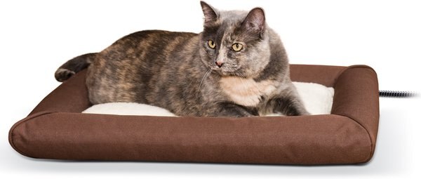 KandH Pet Products Deluxe Lectro-Soft Outdoor Heated Bolster Cat and Dog Bed