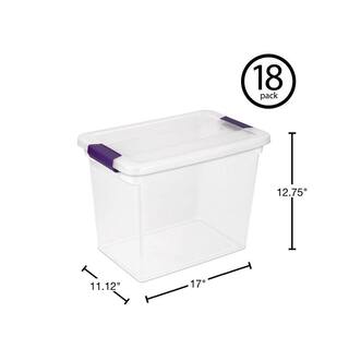 Sterilite 27 Qt. ClearView Latch Box Storage Bin Container (18-Pack) 17631706 18 x 17631706