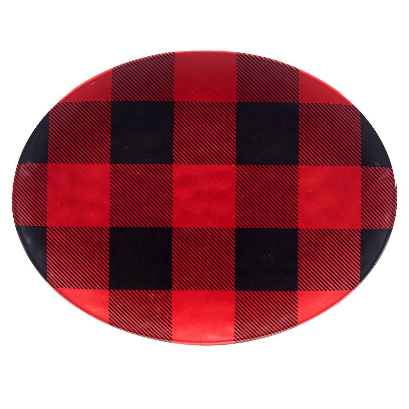 Certified International 2-Piece Red Buffalo Plaid Platter Set