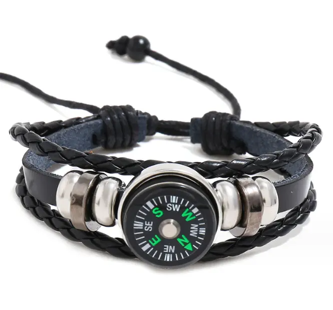Custom Exquisite Wrist Compass Jewelry Compass Gift Adjustable Detachable Promotion Compass for Camping Hiking Gear