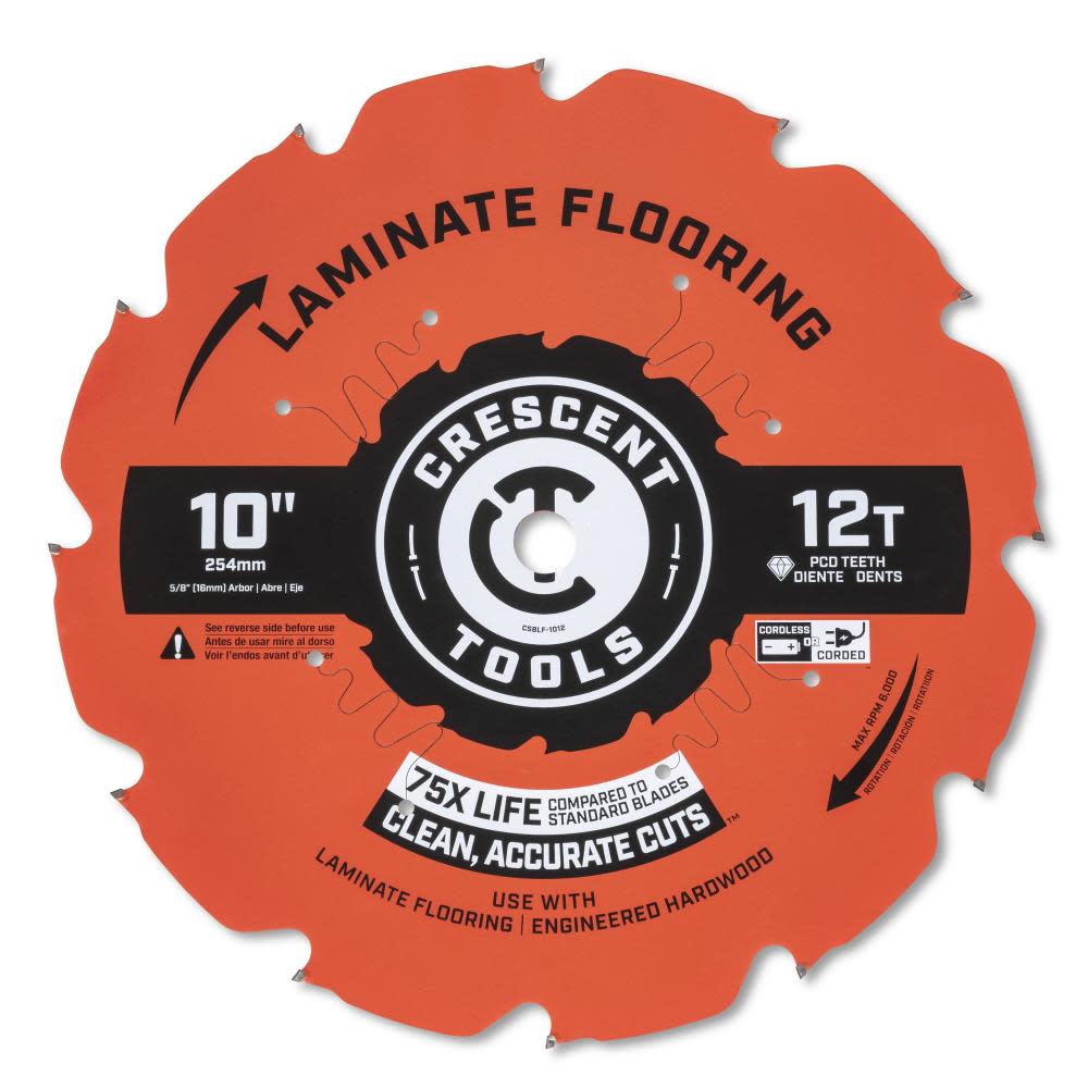 CRESCENT Circular Saw Blade 10 x 12 Tooth Laminate Flooring