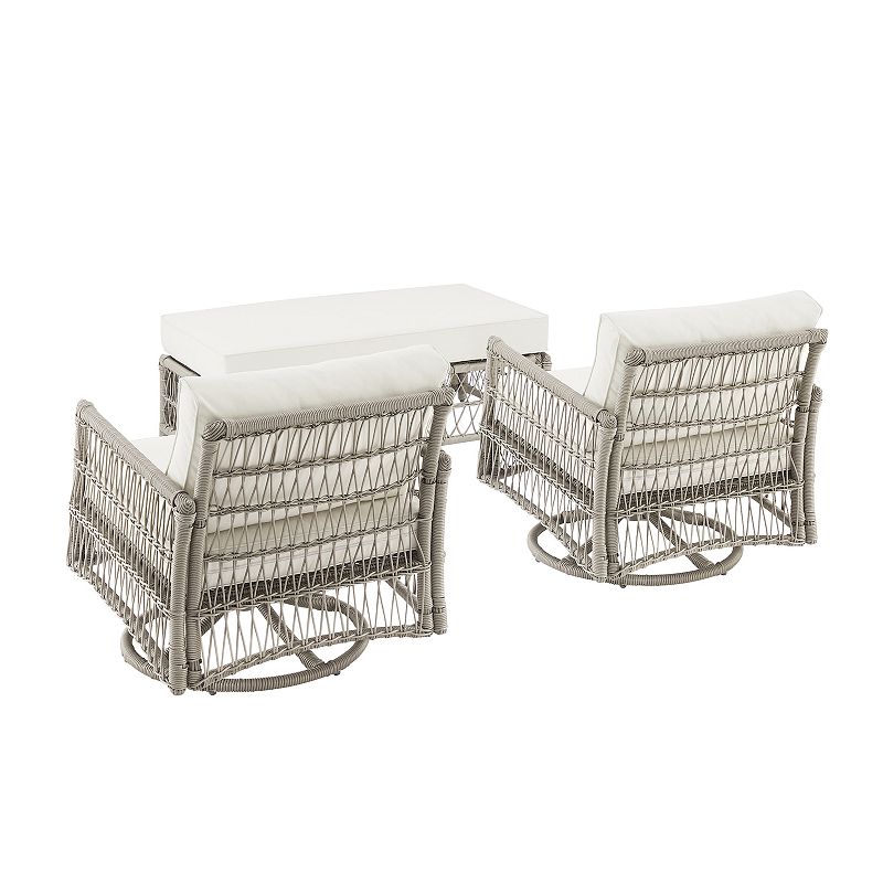 Crosley Thatcher Outdoor Wicker Swivel Rocker and Ottoman 3-pc. Set