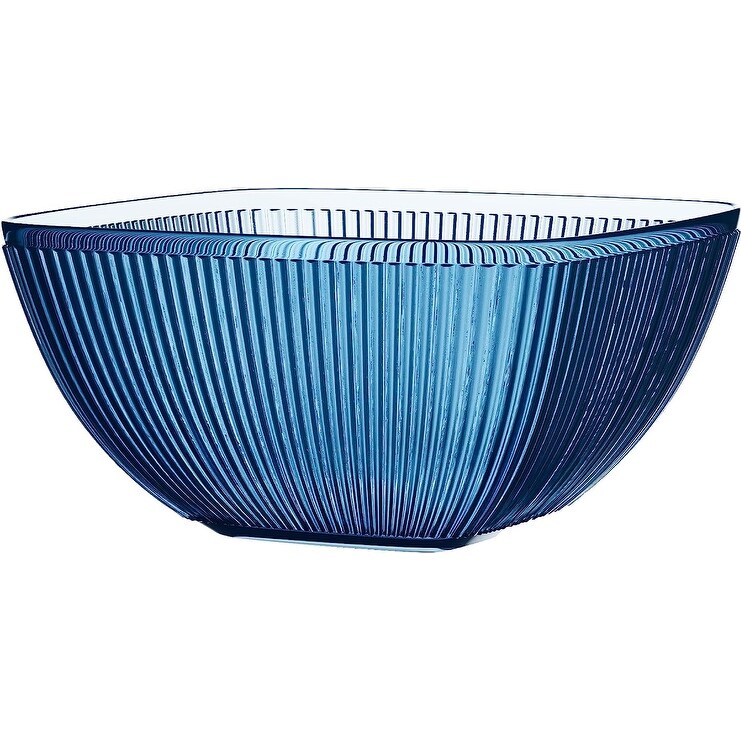 Elle Decor Large Acrylic Ribbed Serving Bowl   113 oz