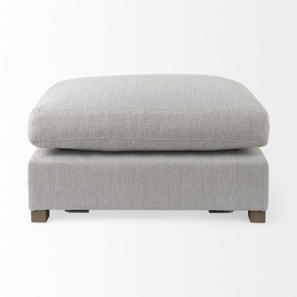 Light Gray Fabric Covered Half Ottoman   Transitional   Footstools And Ottomans   by UStradeENT LLC  Houzz