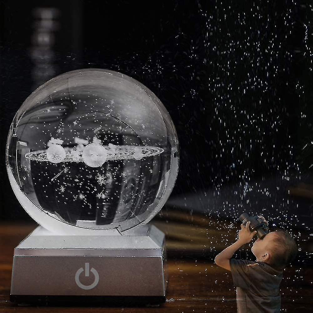 Solar System Crystal Ball 80mm Solar System With Touch Switch Led Light Base Cosmic Model With Planet Name