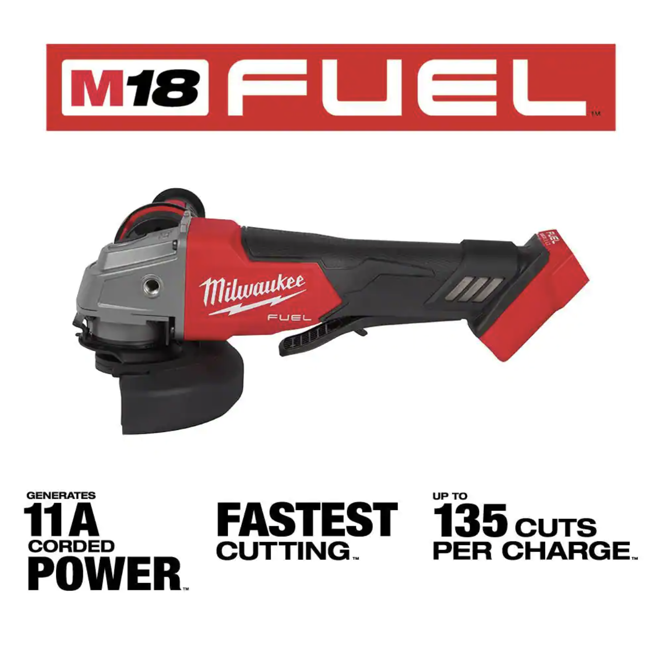 Milwaukee M18 FUEL 18V Lithium-Ion Brushless Cordless 4-1/2 in. ./5 in. Grinder with Paddle Switch with (1) 5.0 Ah Battery