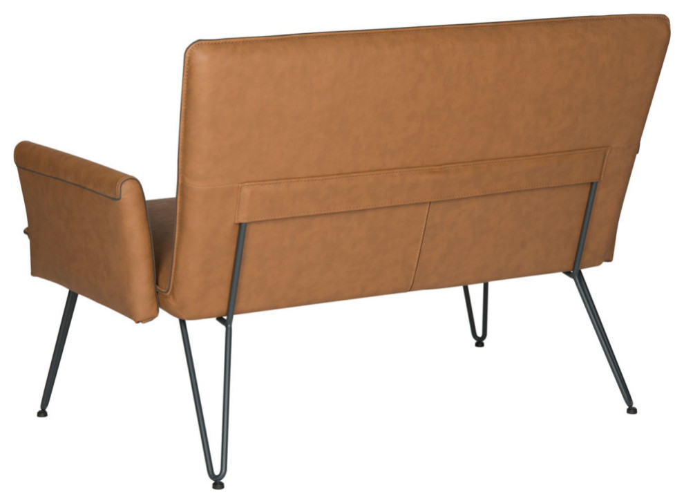 Hannah Settee Camel   Midcentury   Loveseats   by AED Luxury Home Decor  Houzz