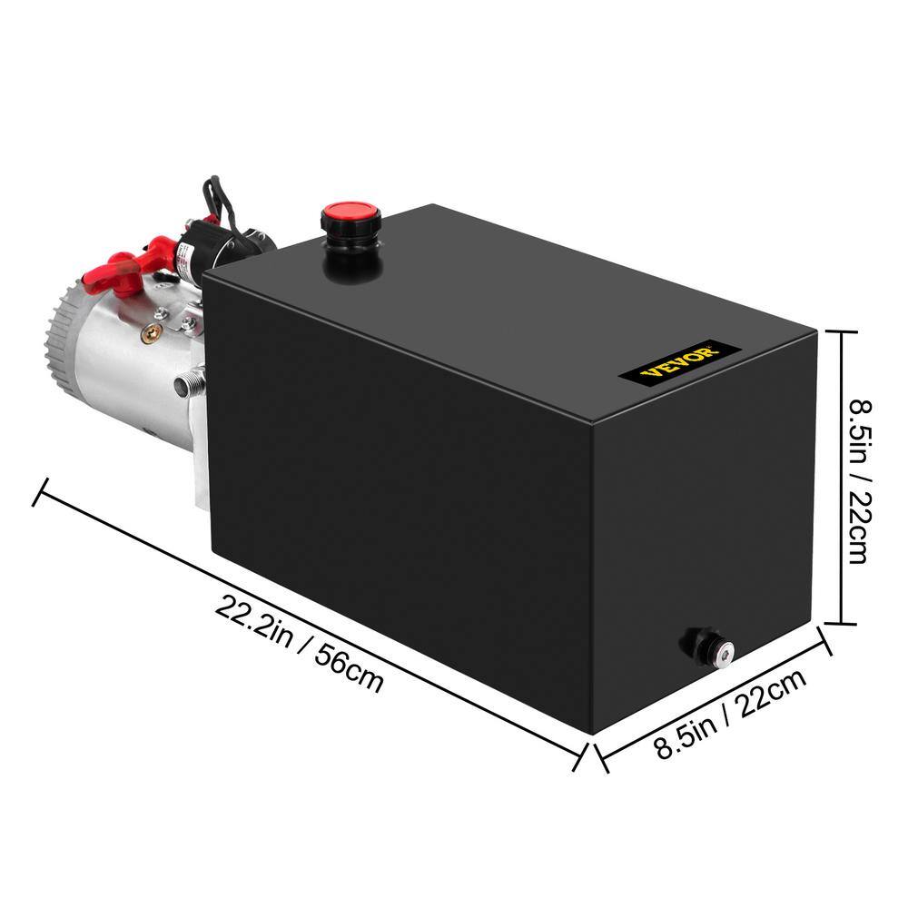 VEVOR Dump Trailer Hydraulic Pump 12-Volt DC Hydraulic Power Unit Single Acting 3.75 Gal. Steel for Truck Tailgate Lift CZYYB15LTXDZY0001V0