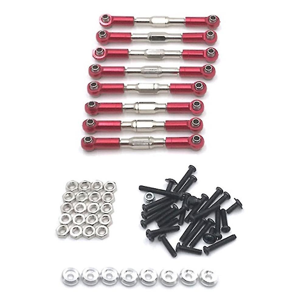 Compatible With Wpl C14 C24 C24-1 Mn D90 D99 Mn99s Metal Pull Rod Set Rc Car，red