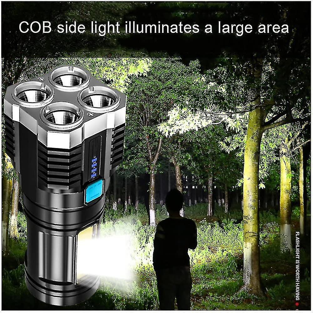 Outdoor Rechargeable Super Bright 4/5 Cores Flashlight Multifunction Super Bright Led Rechargeable Waterproof Tactical Flashlight