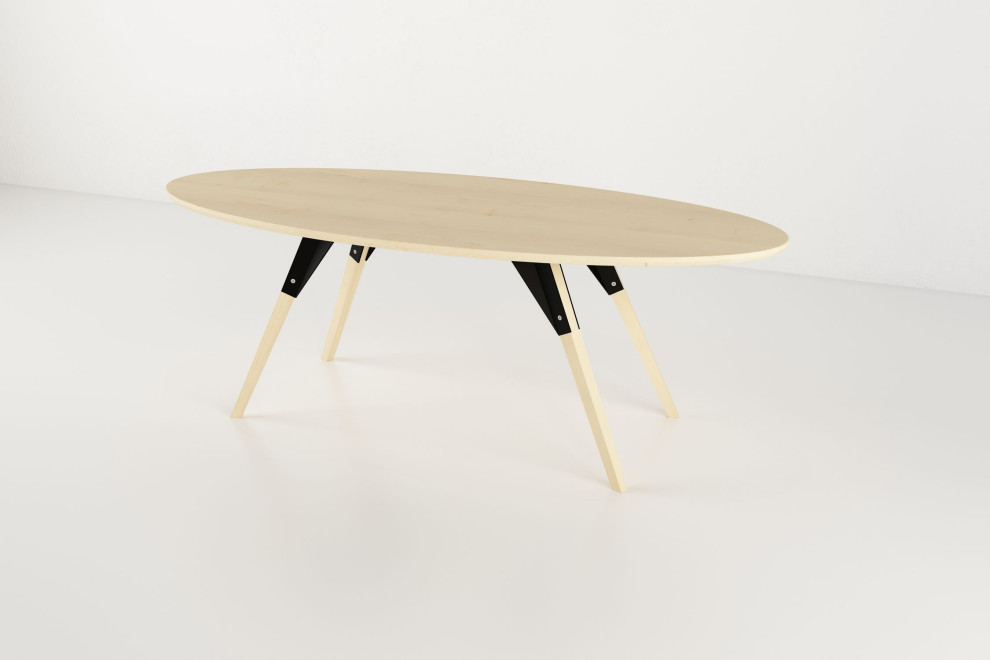 Clarke Thin Oval Coffee Table   Midcentury   Coffee Tables   by HedgeApple  Houzz