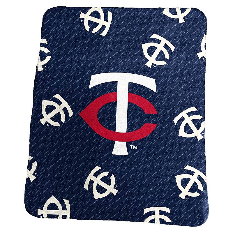 Minnesota Twins 50 x 60 Repeating Logo Classic Plush Throw Blanket