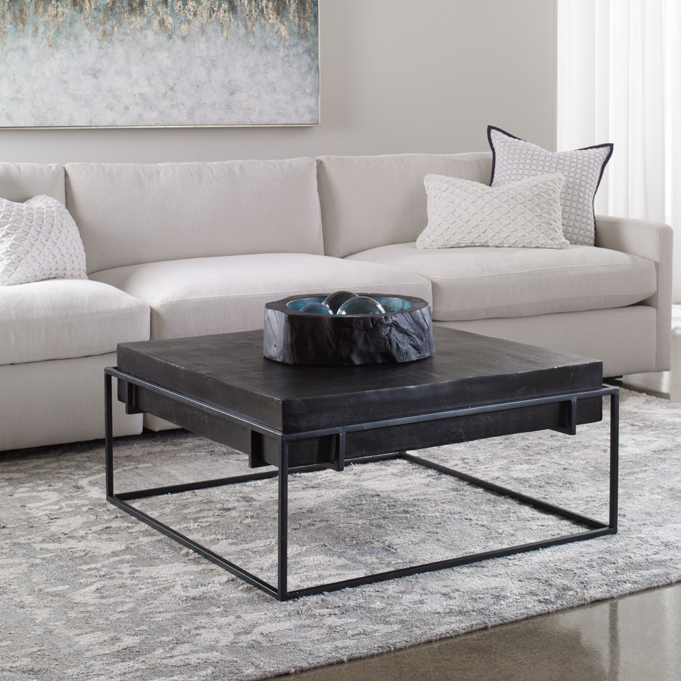 Uttermost Telone Modern Black Coffee table   Industrial   Coffee Tables   by Uttermost  Houzz