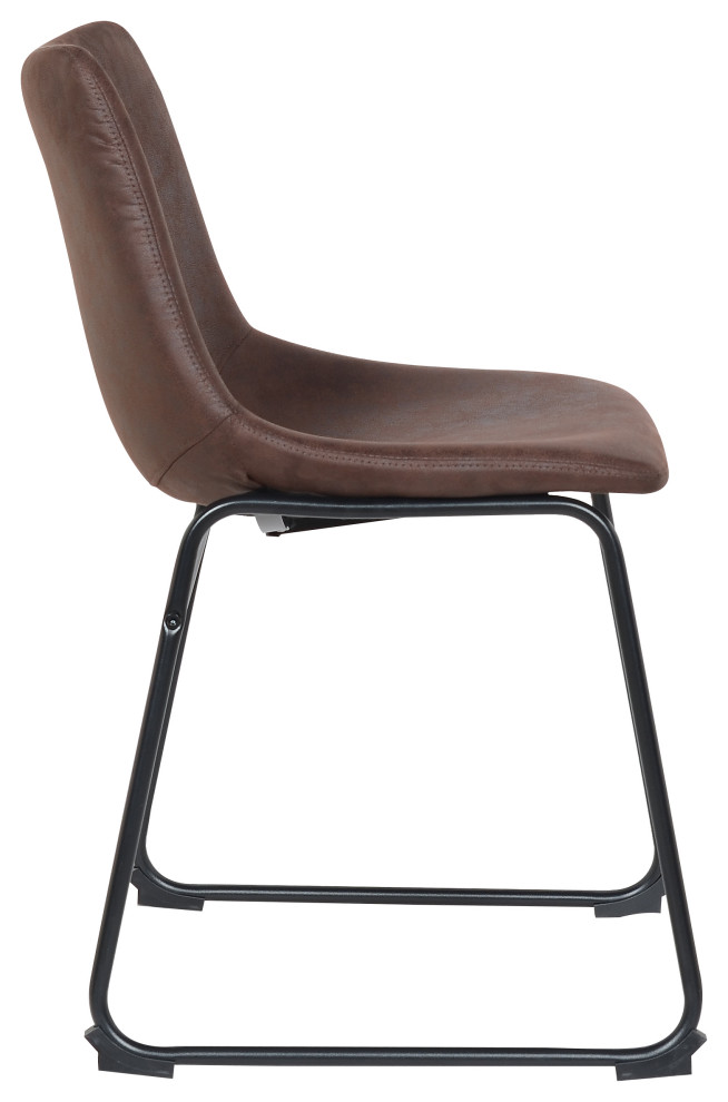 Deen Side Chair in Dark Brown (Set of 2)   Industrial   Dining Chairs   by Taiga Furnishings  Houzz