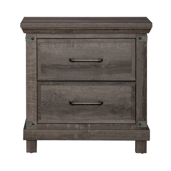 Lakeside Haven Brownstone Nightstand with Charging Station - - 36903193