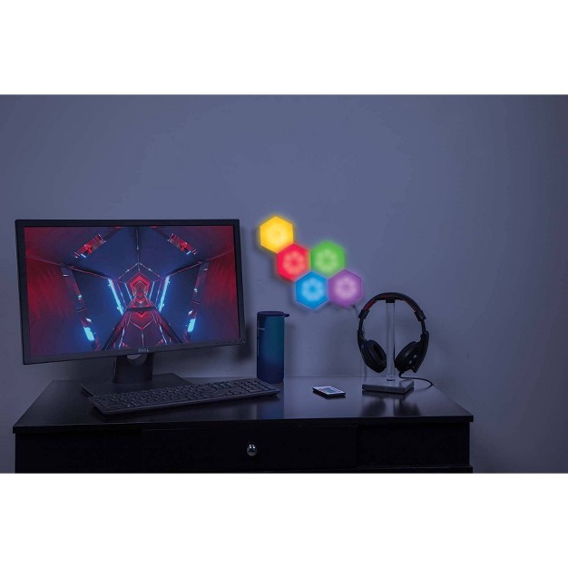 5pk Rgb Hexagon Lights With Remote Control West amp Arrow