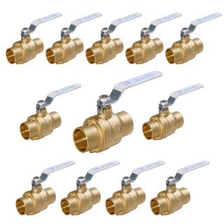 The Plumber's Choice 1-14 in. SWT x 1-14 in. SWT Premium Brass Full Port Ball Valve (12-Pack) 832C336-N-12-NL