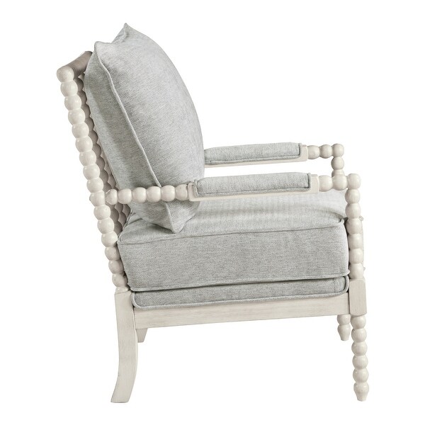 Kaylee Spindle Chair in Fabric with White Frame