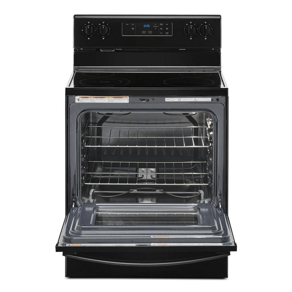 30 in. 5.3 cu. ft. 4-Burner Electric Range in Black with Storage Drawer WFE320M0JB