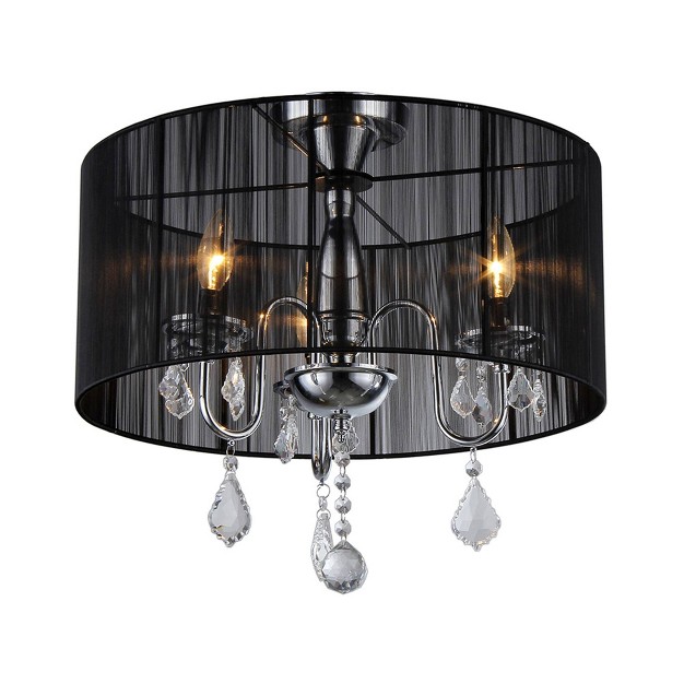 X 19 quot X 9 quot Round Satin Crystal Chandelier Black Warehouse Of 