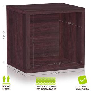 Way Basics 12.6 in. H x 13.4 in. W x 11.2 in. D Dark Brown Recycled Materials 1-Cube Organizer C-OCUBE-EO