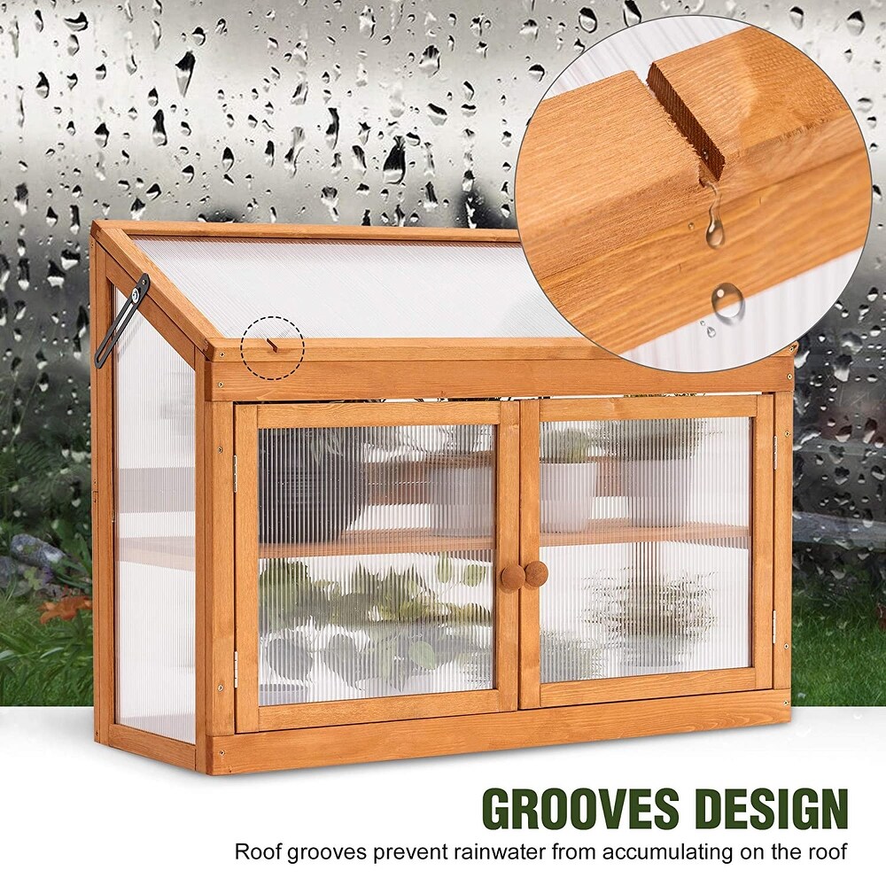 MCombo 2 Tier Cold Frame Greenhouse  Solid Wood 0160