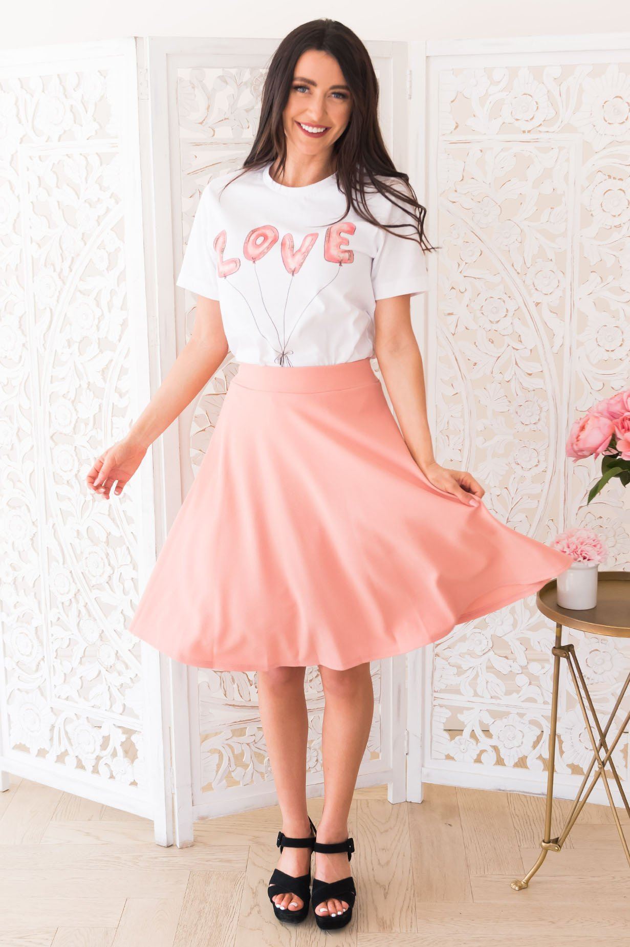 Love At First Sight Modest Circle Skirt