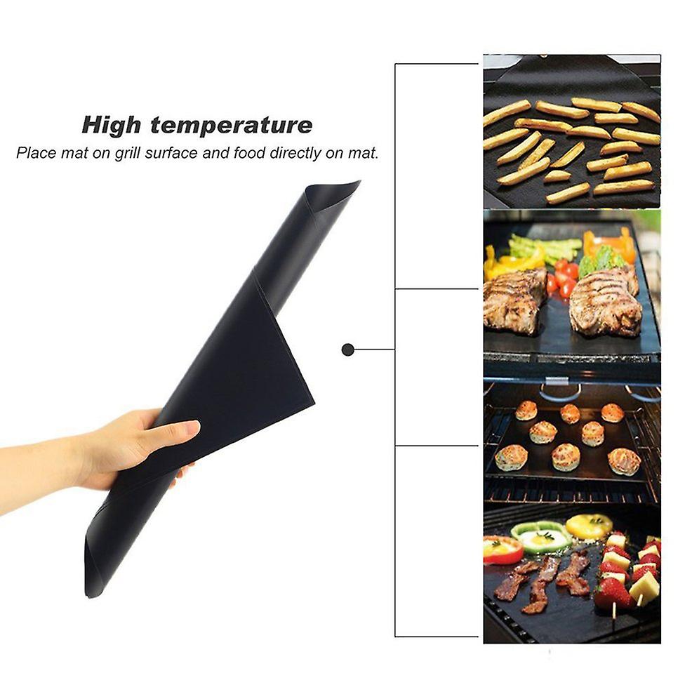 3pcs/5pcs Non-stick Bbq Grill Mat Pad Outdoor Picnic Cooking Barbecue Tool