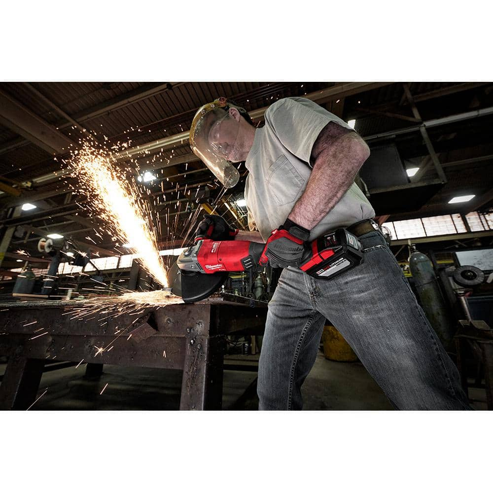 MW M18 FUEL 18-Volt Lithium-Ion Brushless Cordless 7 in.9 in. Angle Grinder with M18 FUEL Hammer Drill 2785-20-2904-20