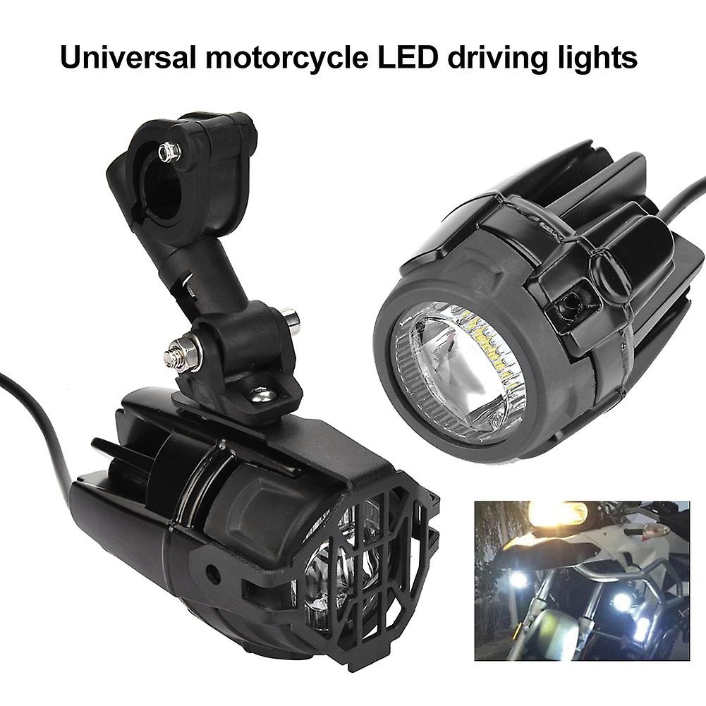 Pair Of Motorcycle Led Auxiliary Driving Headlights Waterproof Fog Lamp Super Bright 6000k